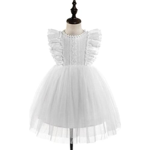 2021 Girls Summer Dress Lace Ruffles Baby Kids Princess Birthday Tutu Dresses Children Clothes Vestido Outfit