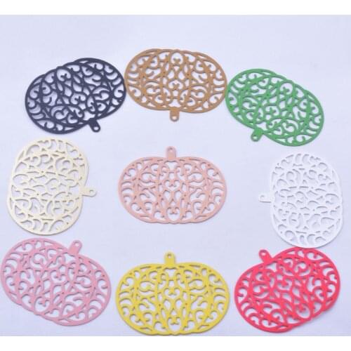 30pcs AB6751 28*35mm Painted Brass Halloween Pumpkin Charm Vegetables Pendant DIY Jewelry Earring Findings