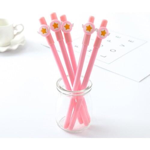 36 pcs/lot Cute Star Gel pens for writing 0.5mm Black ink pen Scepter Card Captor Signature Pen Stationery School Supplies Gift
