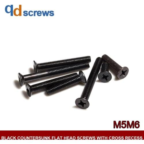 4.8 M5M6 Black Countersunk flat head screws with cross recess Phillips flat head Cross Countersunk ScrewGB819-76 DIN965 ISO 7046