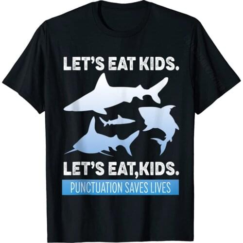 Grammar Shirt Teacher Kids Shark Punctuation Saves Lives Basic Top T Shirt On Sale Design Cotton Student Tops & Tees