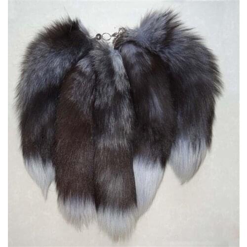FATPIG Womens Bag Charm fox tail keychain Long Fox Fur tail keychain fairy Handbag Trinket Pendant Accessories Furry Bags