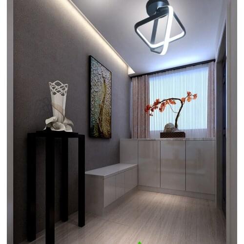 Creative Led Ceiling Lights for Living Room Bedroom Study Room Corridor White Black Color Surface Mounted Ceiling Lamp AC85-265V