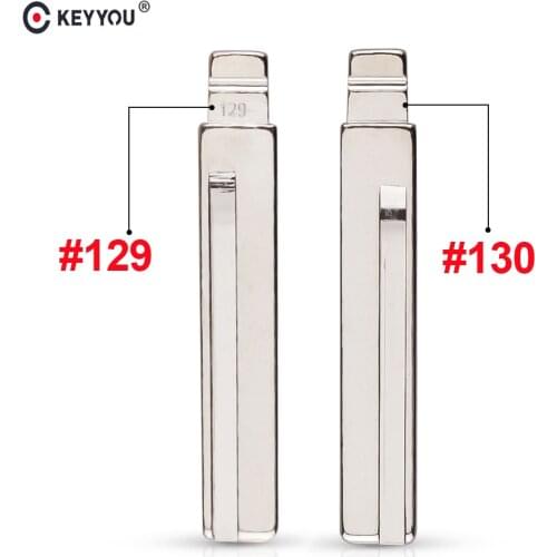 KEYYOU #129 #130 Metal Key Blade Car Remote Key Embryo For Hyundai For Kia HY20 Right Left Blade Car Flip Uncut Key Blade