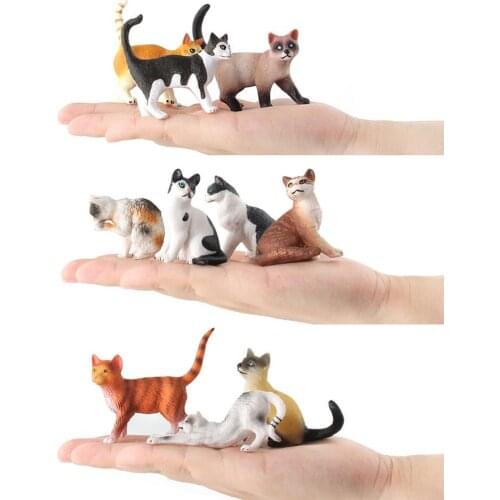 Simulation Mini Cats Kitty Figure Model Statue Home Ornaments Gift Kids Toy animal Model figurine home decor fairy figure