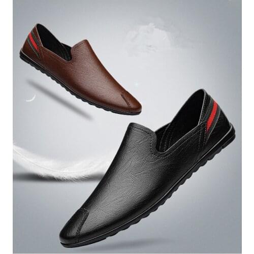 New Mens Casual Shoes Korean Version Of Breathable Soft Surface Soft Sole Peas Shoes Lightweight Driving Shoes Loafers Size 44