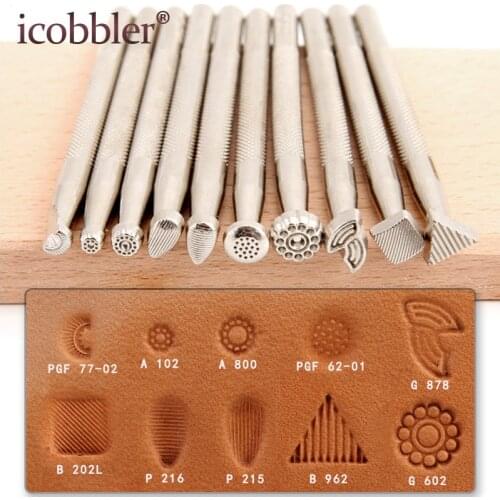 Leathercraft Stamping Tools Kit for Radiation Pattern Designs, Stamp Working Making Carving Handmade Art DIY Leather Product Set