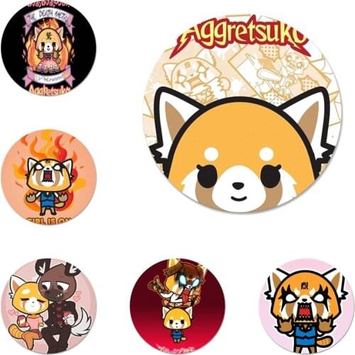 New cartoon tv series aggretsuko Icons Pins Badge Decoration Brooches Metal Badges For Clothes Backpack Decoration