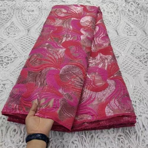 Latest French Lace Fabric 2021 Fuchsia High Quality Lace Brocade African Lace Fabric Tulle Mesh Laces For Wedding Dresses