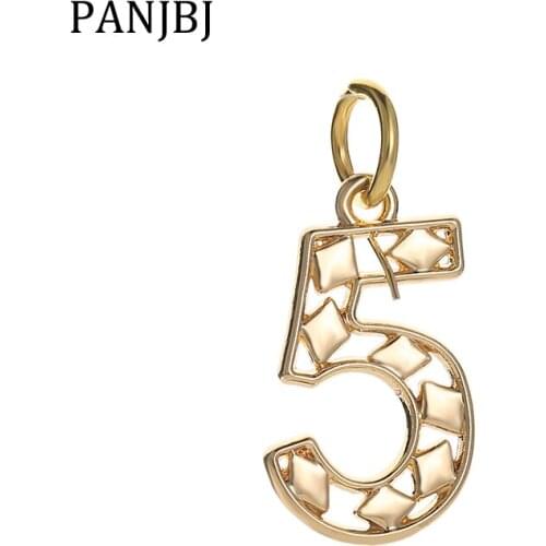 New Original Alloy Silver Plated Bead Alloy Number 5 Five Pendant Charm Fit Bracelet Necklace DIY Women Jewelry