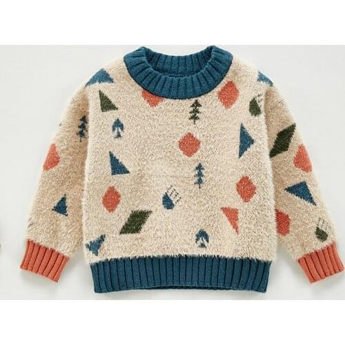 Autumn Baby Girls Boys Knitted Sweater Toddler Girls Boy Casual Cartoon Warm Cotton Sweaters Coat Kids Pullovers Sweaters