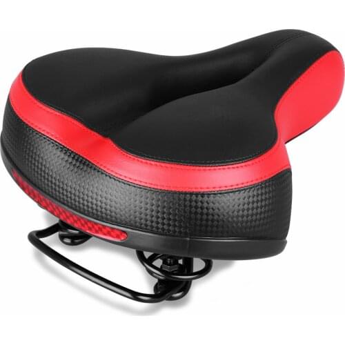 Mountain Bike Seat Cushion Breathable and Strong Bicycle Shock Absorption Seat Rear Reflective Strip Design Bicycle Saddle
