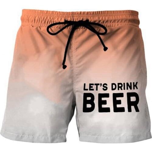 Casual Men Shorts Letters Loose Summer Cartoon Breathable Comfortable All Match Drawstring Shorts Pants for Summer Beach