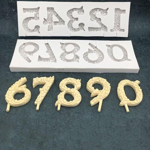 Embossed digital silicone mold DIY fondant cake mold chocolate fudge tool kitchen baking utensils