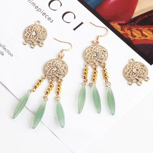 Ritoule DIY diamond jewelry accessories Korea alloy belt hanging round earrings earrings necklace pendant material retro Pendant
