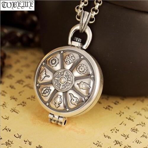 Handmade 999 silver Tibetan Gau Box Pendant Pure Silver the Buddhist Sacred Symbols Box Pendant Buddhist Prayer Box Pendant