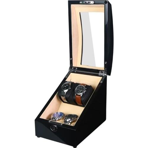 Watch Winder Shaker Box Case Storage Display Automatic Wooden Single Motor 4 Slots Watch Winder Rotation Organizer Holder Piano