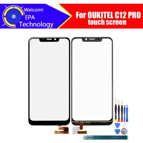 6.18 inch OUKITEL C12 PRO Touch Screen Glass 100% Guarantee Original Glass Panel Touch Screen Glass For OUKITEL C12 PRO
