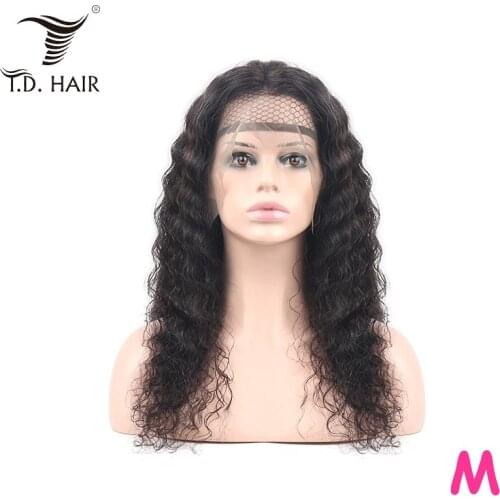 Td Deep Wave Remy Hair Wigs For Winter 13x4 Lace 180% Front Wig Middle Ration 10-30 inch Brazilian Wigs Hair For Black Women