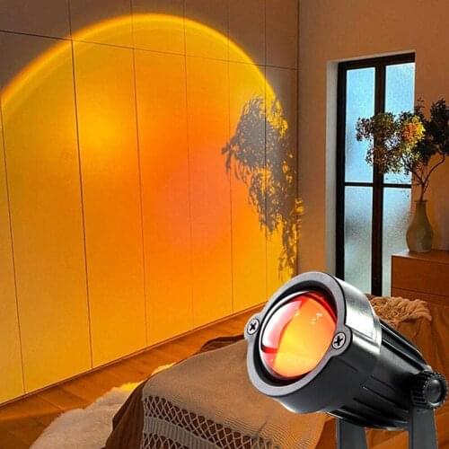 USB Rainbow Sunset Projection Lamp LED Atmosphere Night Light Home Coffee Bar Indoor Projector Lamps Outdoor Decorative Lights