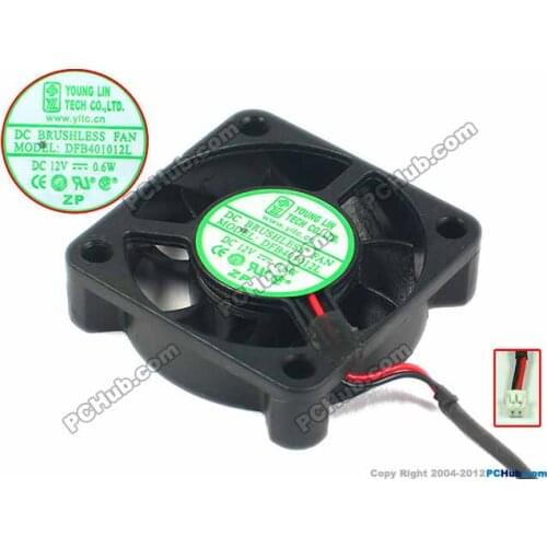 Young Lin DFB401012L DC 12V 0.6W 40x40x10mm Server Cooling Fan