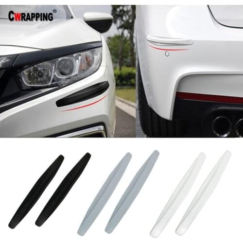 Car Bumper Protector Front Body Corner Lip Bumper Side Gurad Rear Back Protection Carbon Fiber Stickers Anti-scratch Car Styling