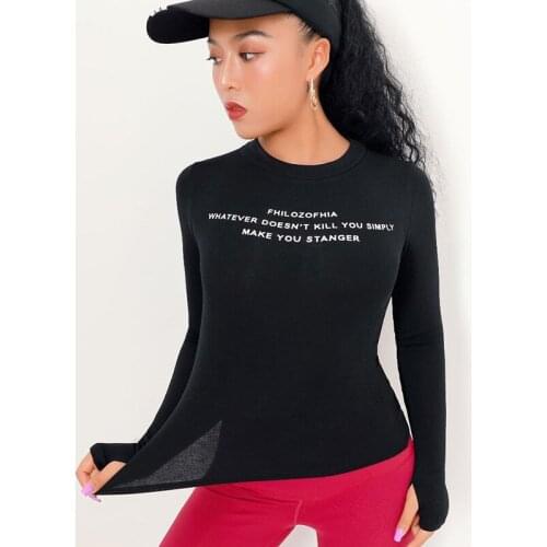 Zhangyunuo Sexy Tight Yoga Top Thumb Botton Solid Crop Tops Women Long Sleeve Sports Elastic Tight Gym Fitness Active Sweatshirt
