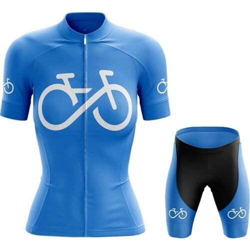 2021 New Women Summer Short Sleeve Cycling Jersey Set Girl Cycle Wear Bib Short Pants Ropa Ciclismo Outdoor Riding Bike Uniform
