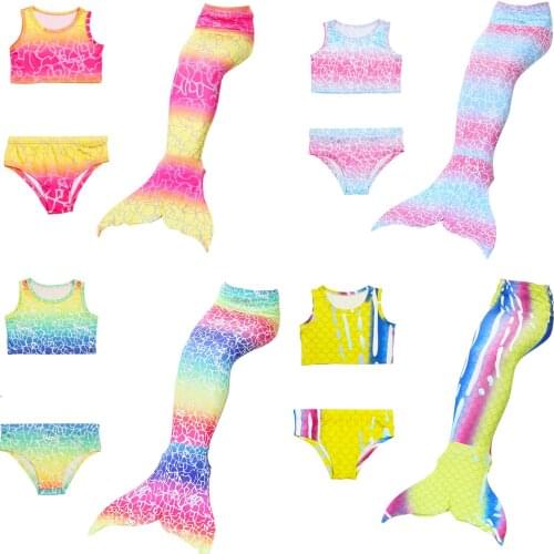 3-12Y Children Mermaid Tails Halloween Fancy Clothes Swimming Mermaid Tail Costume Princess Ariel Mermaid-Tail Swimsuit For Girl