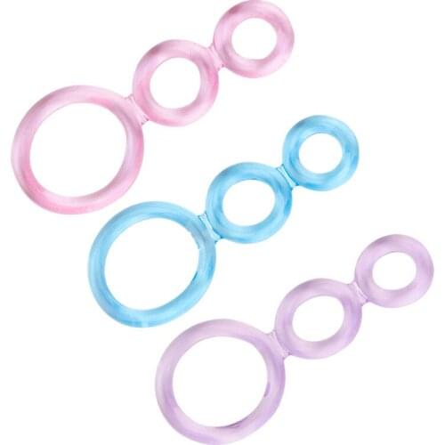 1PC High Elastic Penis Ring Triple Lock Cock Ring Sex Delayed Ejaculation Silicone Penis Ring Sex Toy for Men Sex Toys