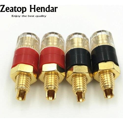 4Pcs Brass Terminal for 4mm Banana Plug Jack CD Audio Speaker Binding Post Cable Amplifier Thread 31MM