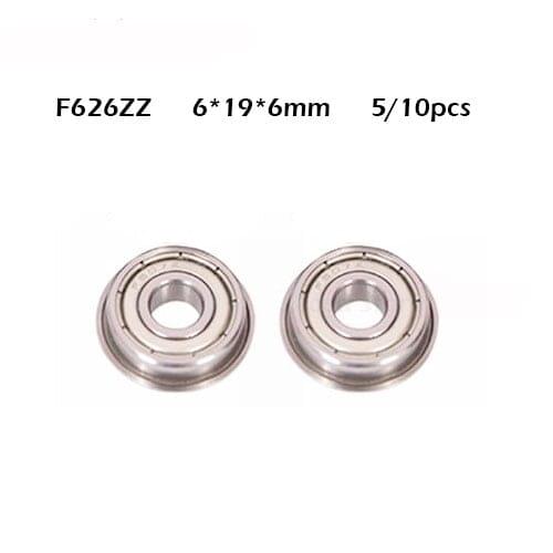 5/10pcs/lot F626ZZ Miniature Mini Flange Bearing F626-ZZ RF1960ZZ 6*19*22*6mm 6*19*22*6 High Quality Bearing Steel Material