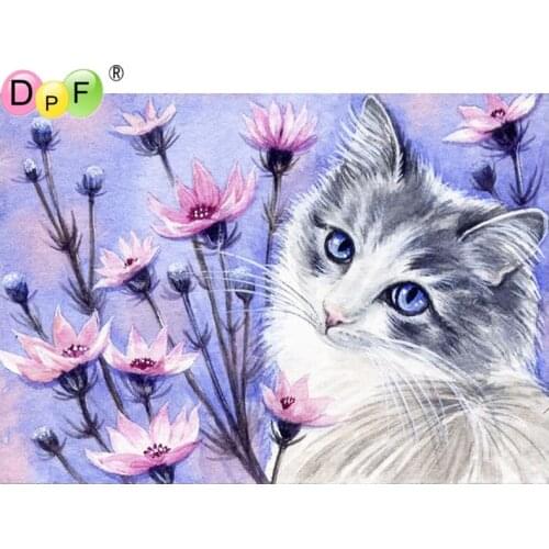 5D diamond painting cross stitch sketch flower cat diy diamond painting round diamond painting embroidery mosaic decoration gift