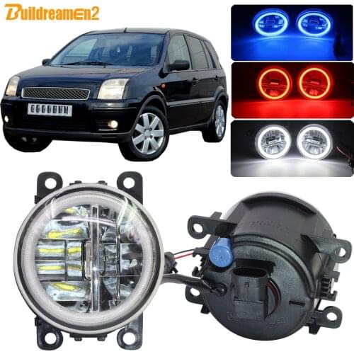 Buildreamen2 Car 4000LM Fog Light Lamp LED Angel Eye DRL Daytime Running Light H11 12V For Ford Fusion Estate JU 2002-2008