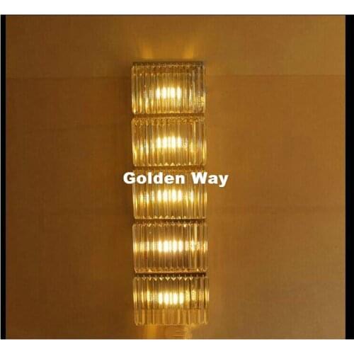 Free Shipping Crystal Wall Lamp for Living Room Chrome L100cm Wall Lighting Golden Modern Style High-grade Crystal Wall Sconces