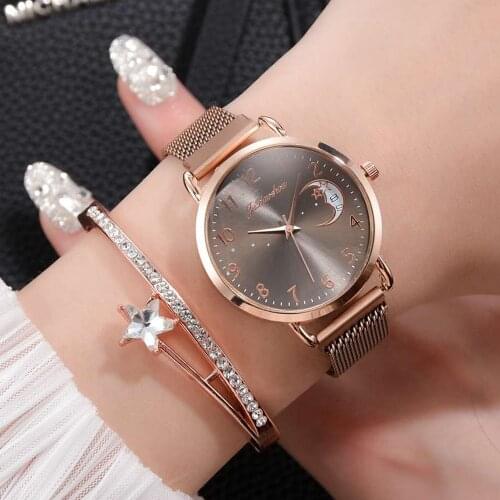 Luxury Watch For Women Rose Gold Mesh Strap Womens Fashion Watches Simple Numbers Dial Luxury Quartz Clock Wristwatches reloj