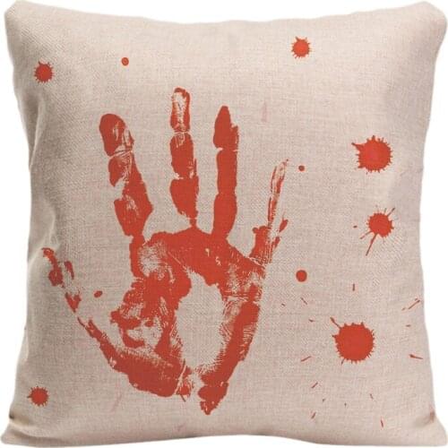 Cotton Linen Blood Of A Hand And Bloodstains Throw Pillow Case Decorative Cushion Cover Pillowcase Customize Gift For Sofa Seat