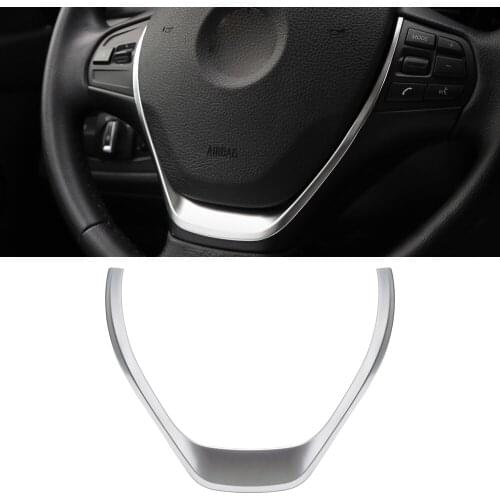 Silver Metal Steering Wheel Decorative Ring Car Steering Wheel Sticker Decal for BMW F20 F30 F34 GT 320i 328i 118i 1/3 Series