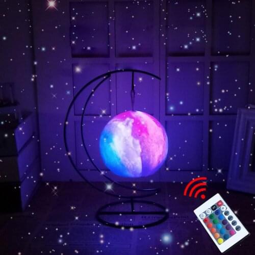 Kids Night Light Galaxy Lamp 16 Colors LED 3D Moon Light Colorful Remote Control Starry Decor Night Galaxy Light For Child Gifts