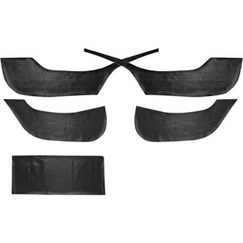 For Tesla Model 3 2019-2021 Car Leather Carbon Fiber Pattern Door Protector Anti-Kick Mat Pad Accessories,5 Pcs/Set