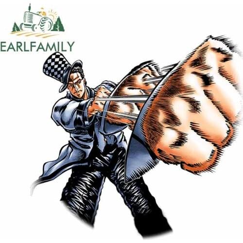EARLFAMILY 13cm x 12.4cm for Jojos Bizarre Adventure Car Truck Decal Fashion Fine Stickers Vinyl Car Wrap Waterproof Decoration