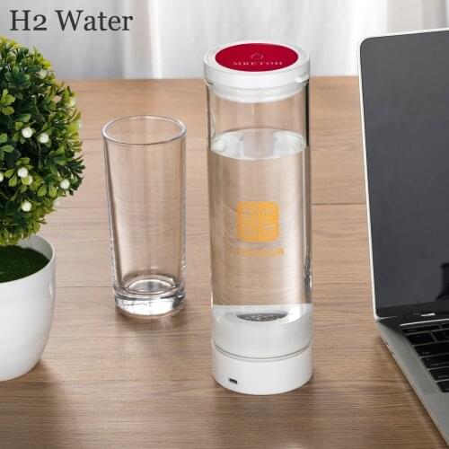 Hydrogen Rich Generator Drink Alkaline Water Bottle Ionizer DuPont SPE/PEM Titanium Electrolysis High Pure H2 Glass Cup 500ML
