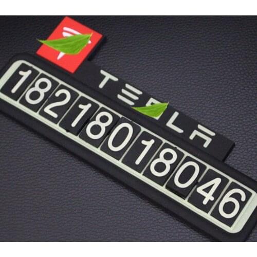 Model3 Car Temporary Parking Card For Tesla Model 3 2021 Accessories 11 Digit Phone Number Card Plate For Tesla Model Y Model 3