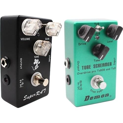 Quality Mosky Super Rat Guitar Effect Pedal Hand-Made Three Mode Effects Classic Rat Distortion Boost & MOSKY Demon TS808 Tube S