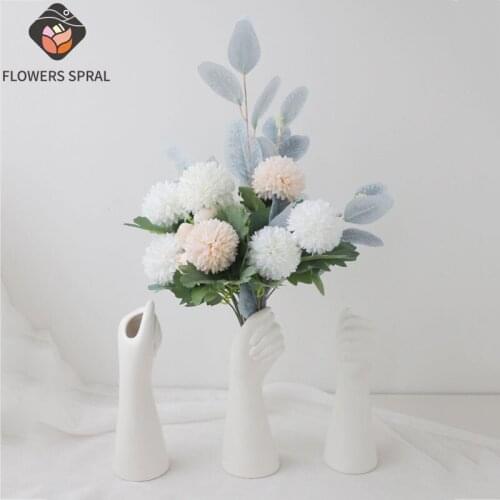 Nordic Style Ceramic Vase Grid Gold Hand Vase Fresh Flowers Modern Home Office Decoration Crafts Creative Living Room Decoration