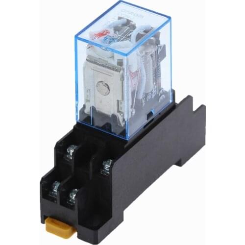 LY2N-J Relay 12V 24V / AC 110V 220V Coil High Quality General Purpose DPDT Micro Mini Relay with Socket Base Holder
