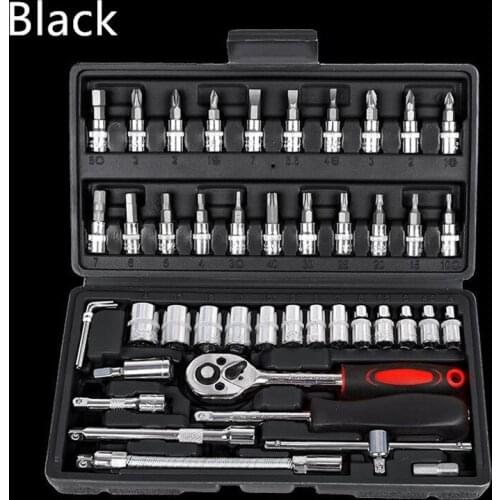 MOYOTEC 46Pcs Hand Tools Set Car Repair Tool Kit Set General Household Repair With Socket Wrench Screwdriver