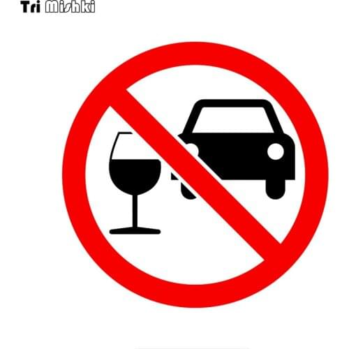Tri Mishki WCS884 14x14cm don't drink drive car sticker PVC coloful Decals Motorcycle Accessories sticker