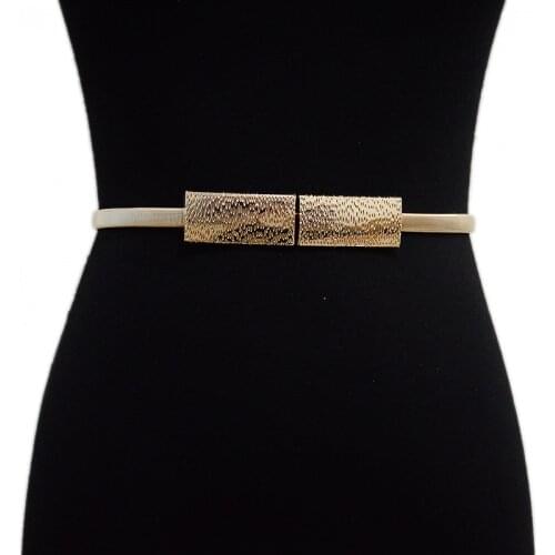 New Luxury Fashion Brand High Quality Women Belt Decoration Elastic Metal Spring Chain Waist Gold Silver Chain Belts for Women