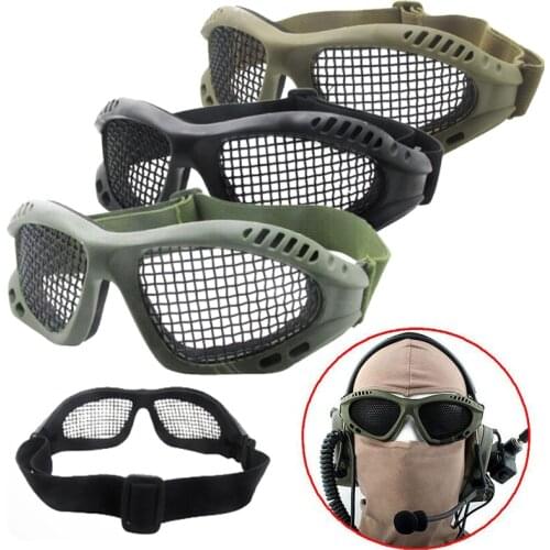 New Metal Steel Wire Mesh Hunting Eyewear Tactical Paintball Goggles Airsoft Net Glasses Shock Resistance Eye Game Protector